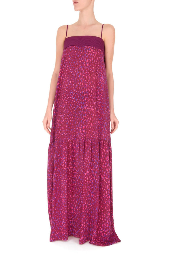 Pomegranate Long Dress with Straps 2