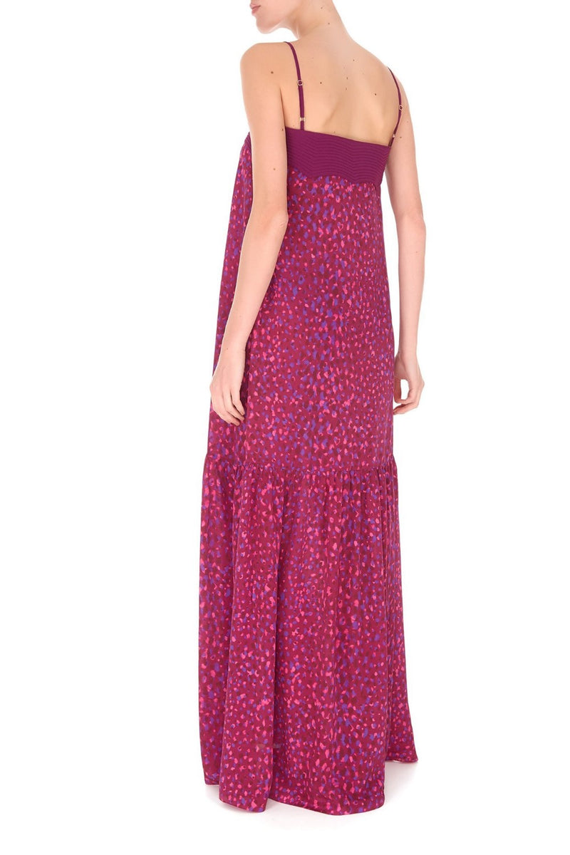 Pomegranate Long Dress with Straps 3