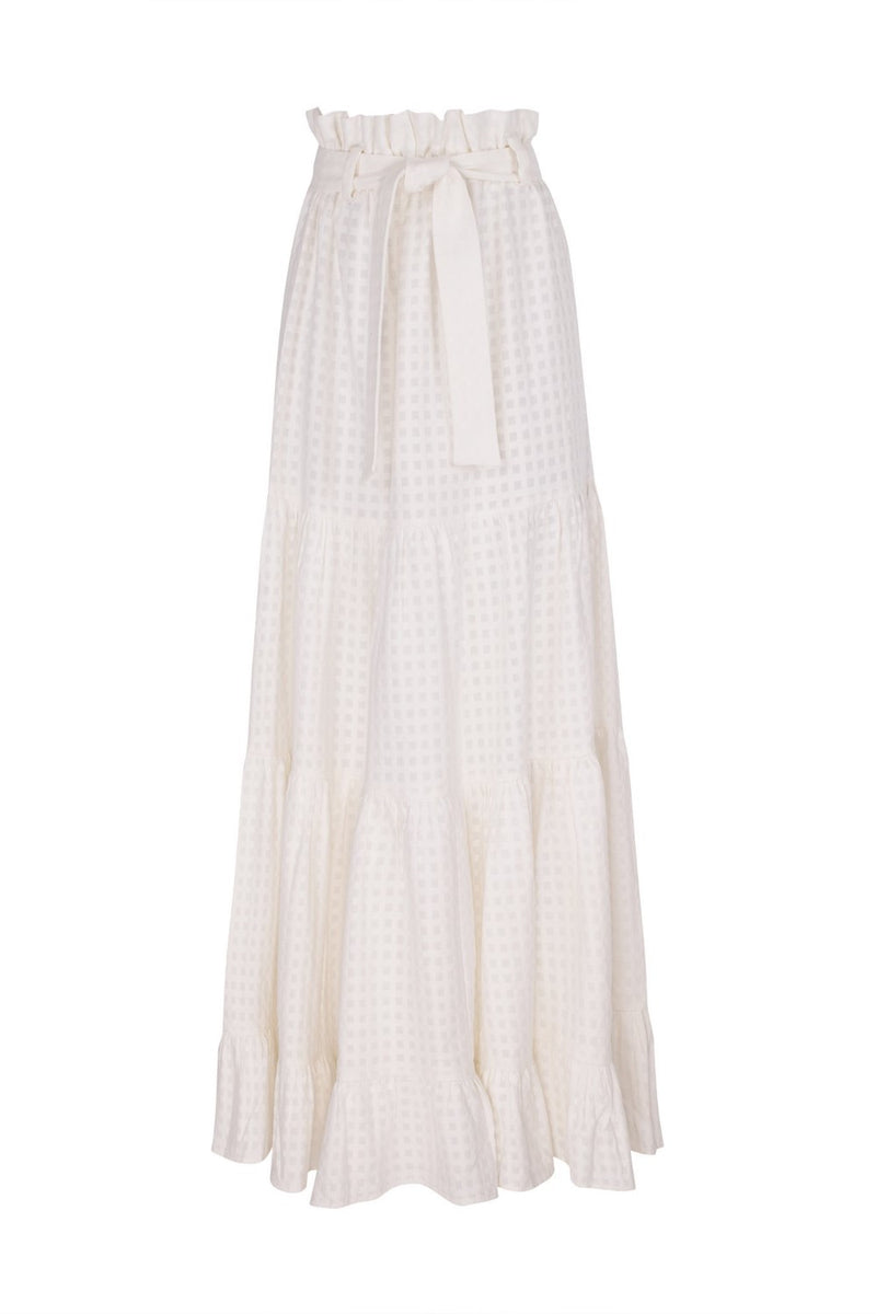 This long clochard skirt is cut from linen and inspired by landscapes from Italian city Portofino