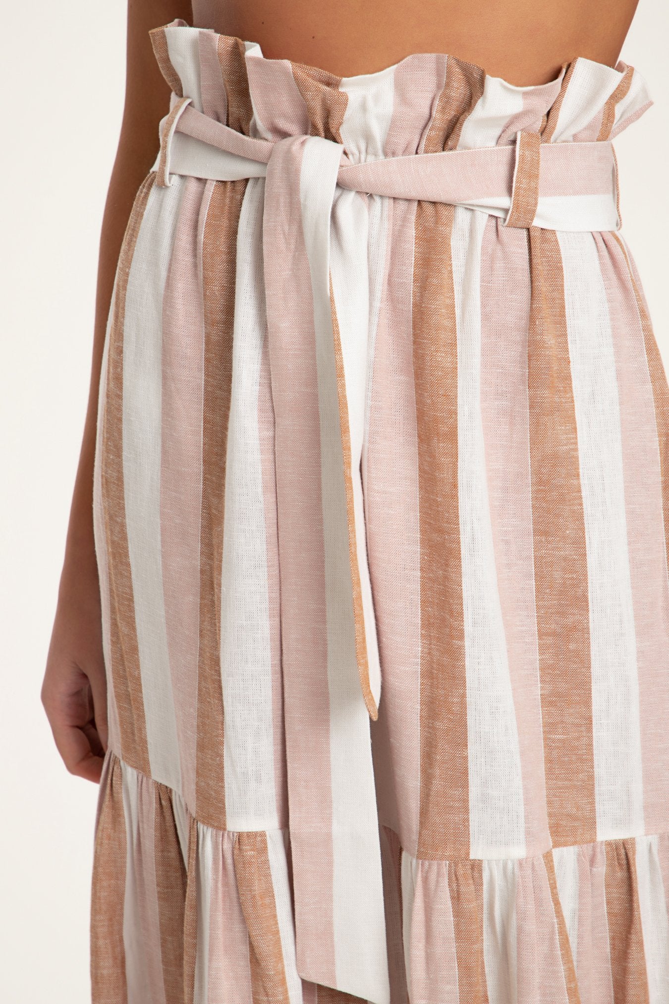 Porto Striped Clochard Long Skirt Detail