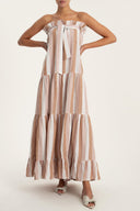 Porto Striped Clochard Long Skirt as a Dress