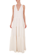 Porto V-Neck Long Dress Front