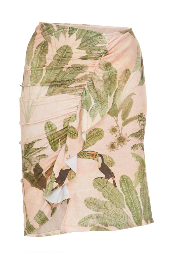 Toucan Ruched Short Skirt
