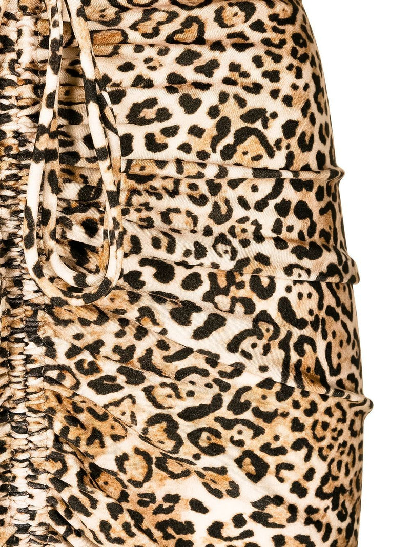 Leopard Frilled Midi Skirt