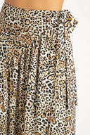 Leopard Pareo Midi Skirt