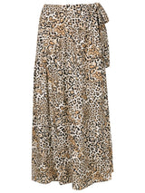 Leopard Pareo Midi Skirt