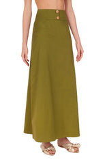 This military style skirt with deColorative buttons is a nice option for casual lunch date with a coordinating shirt