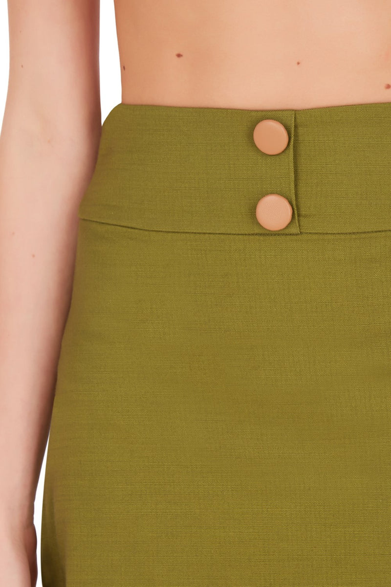This military style skirt with deColorative buttons is a nice option for casual lunch date with a coordinating shirt