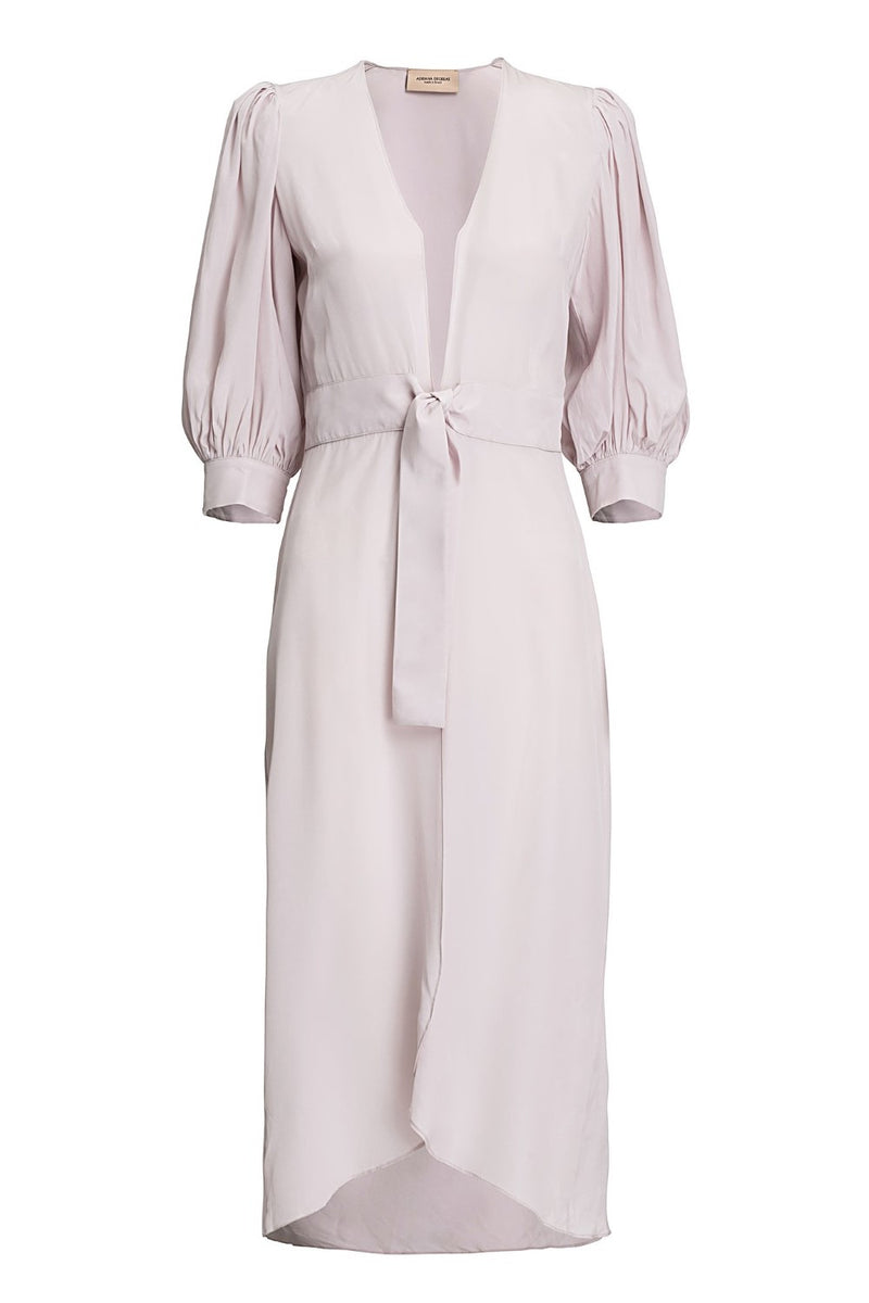 This timeless and elegant robe was inspired by Italian Riviera, is crafted from silk and falls to a midi length