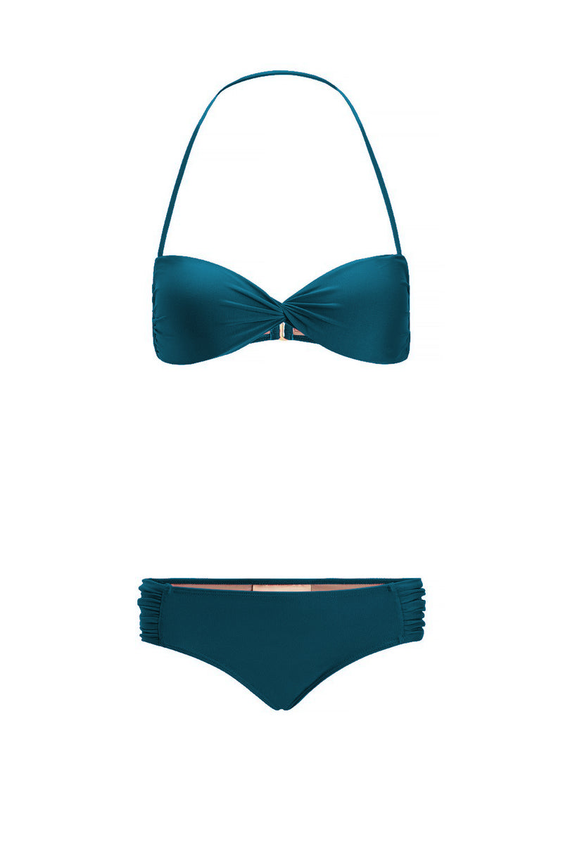 Solid Blue Strapless Bikini Product