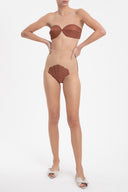 Solid Carre Vintage High-Waisted Matelasse Bikini Front 2