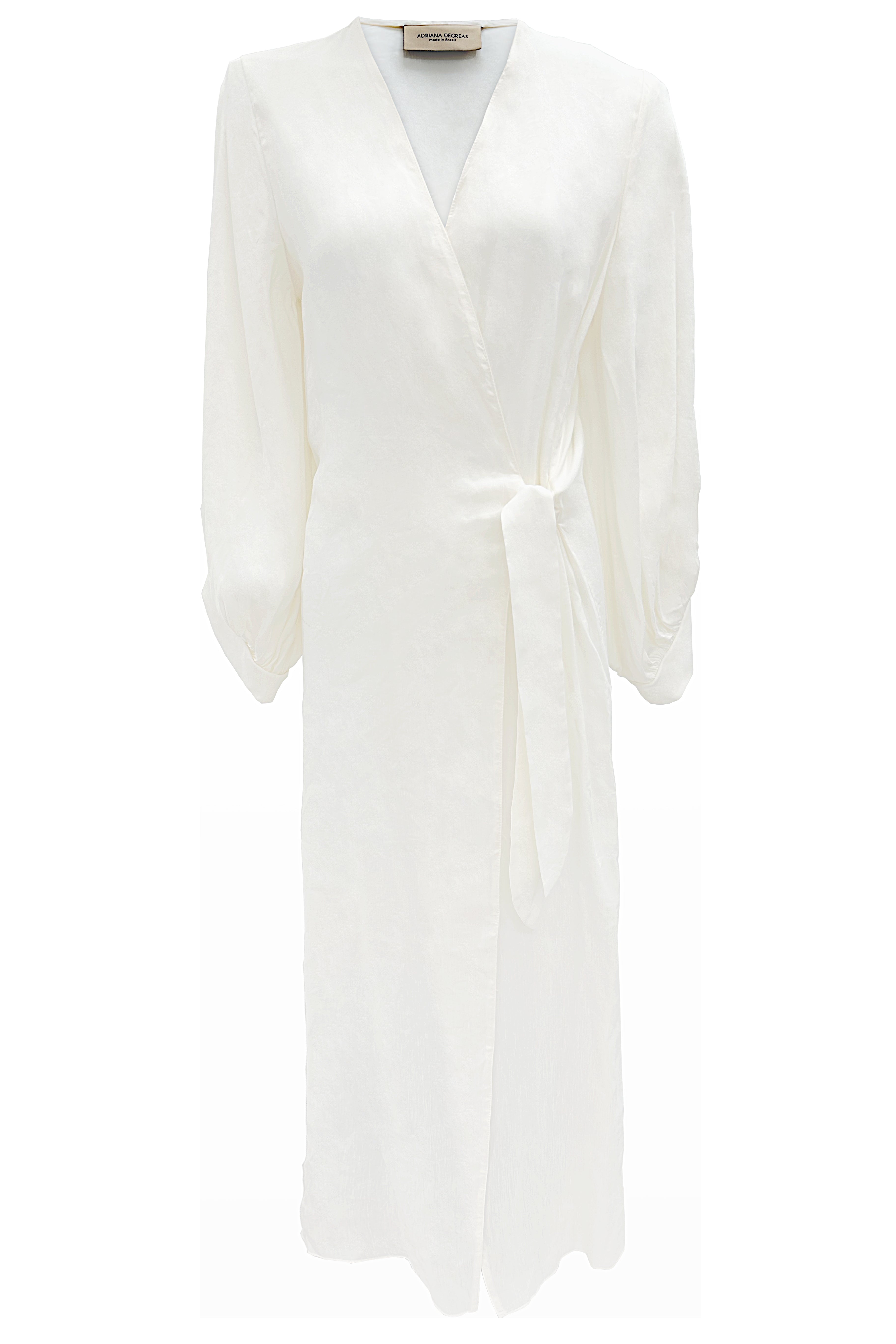 Solid Carre Vintage Off White Long Robe Product