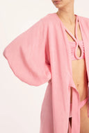 Solid Carre Vintage Pink Long Robe Sleeve Detail