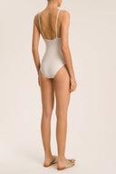 Solid Frilled Swimsuit Back