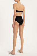 Solid Hot Pants Bikini With Buckle Detail Back