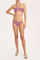 Solid Lilac Halterneck Frilled Bikini Front
