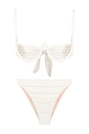 Solid Off White High-leg Bikini With Straps Product