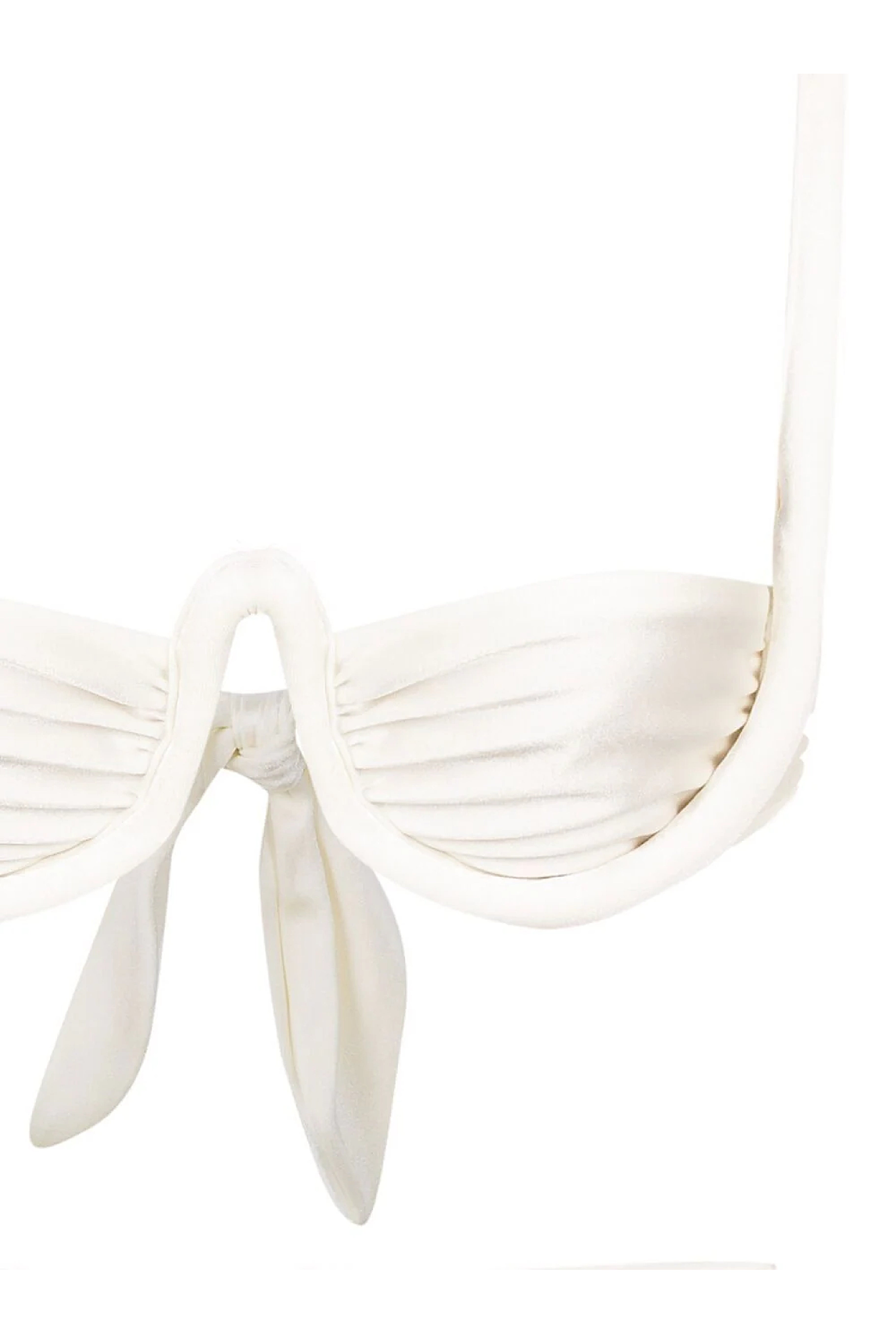 Solid Off White High-leg Bikini With Straps Top Product