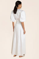 Solid Pleated Long Skirt Back
