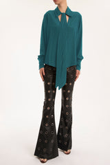 Solid Bow Detal Shirt