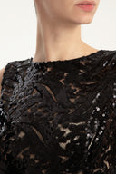 Sequin Cutting Detailed Short Dress