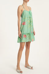 Tropical Floral Print Short Dress