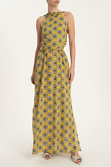 Exotic Passion Long Dress With Pleated Detail