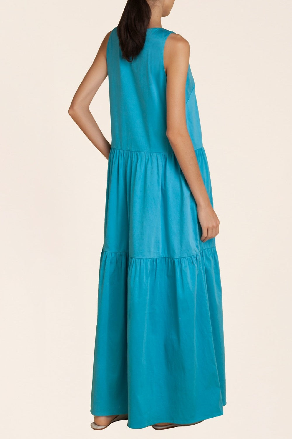 Solid Frilled Long Dress