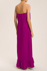 Solid Strapless Long Dress