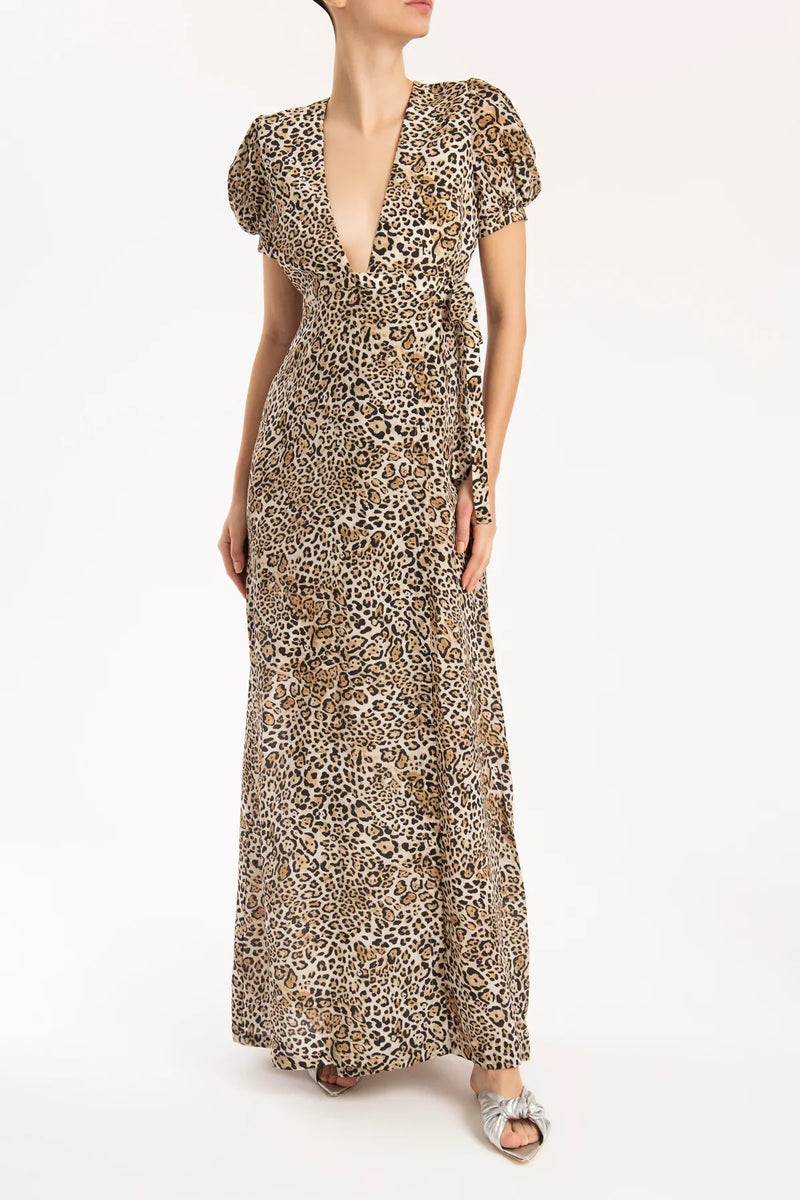 Leopard Long Dress With Knot