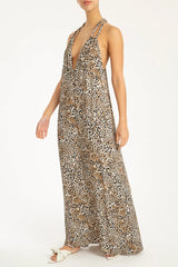 Leopard Long Dress With Straps