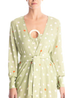 This retro polka dot midi robe comes in a loose silhouette with a matching belt at the waist for a perfect fit