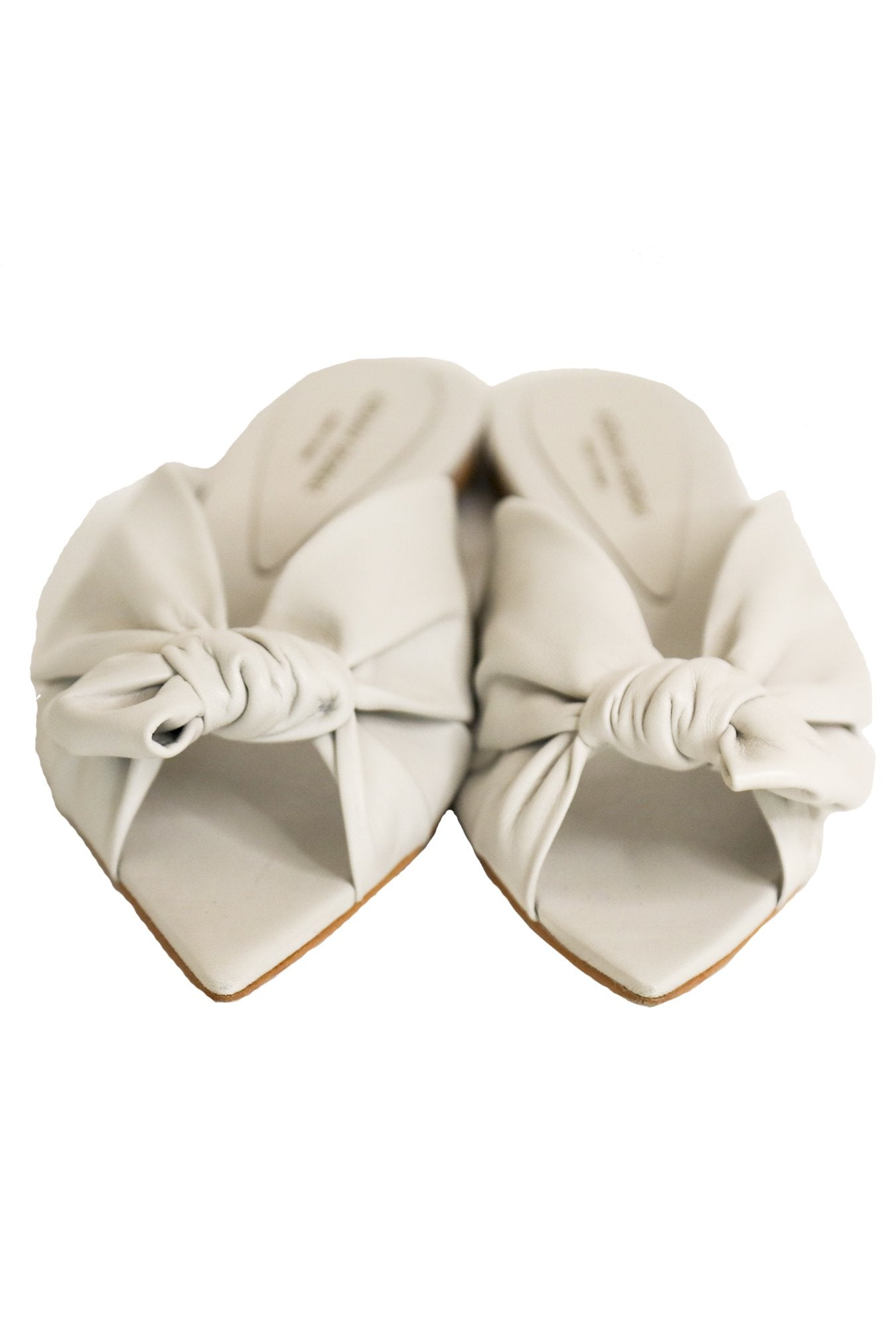 White Flat Sandals With Knot Detail 2