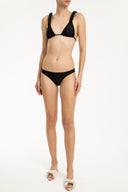 Solid Triangle Bikini With Braid Detail