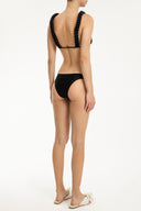 Solid Triangle Bikini With Braid Detail