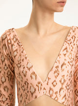 Brush Leopard Tulle Detail Shorts Dress