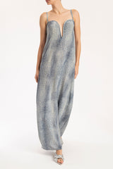 Stone Long Dress With Straps