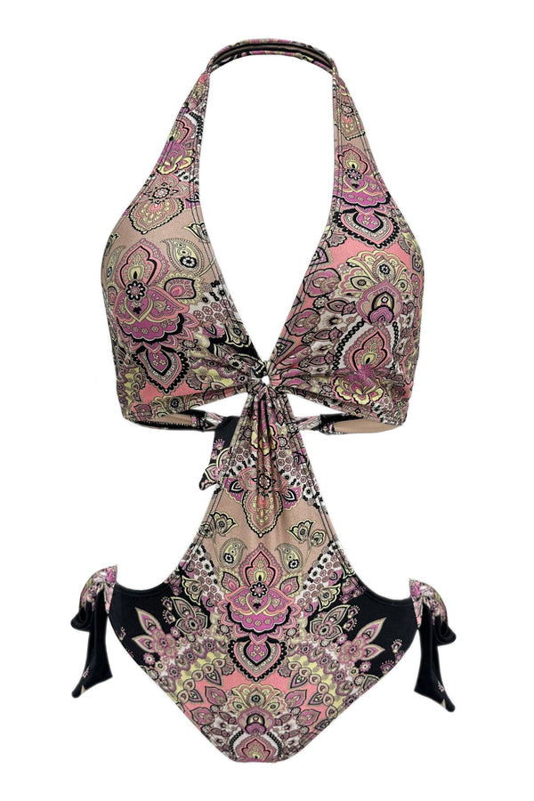 Gypsy Print Cutting Details Swimsuit